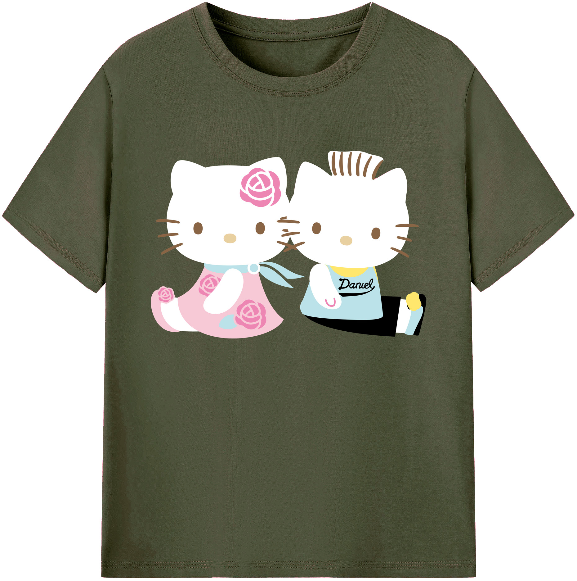 （画像用） Hello Kitty ハローキティ 綿100％ メンズ半袖Tシャツ｜肌触りやわらか＆通気性